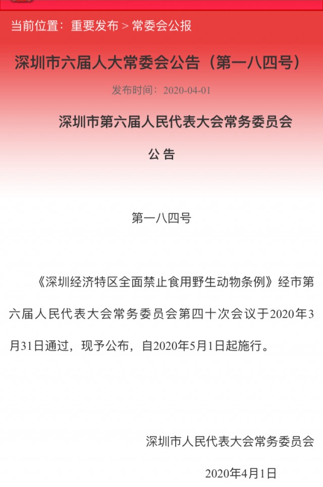 禁止食用猫狗！深圳“禁野令”投票通过，从五月开始实施